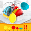 Children's Play Kitchen Utensils Dish Drainer Rack Realistic Pretend Play Kitchenware Toy Set,Plastic Tableware Simulation Kitchen Food Toys for Kids 3-6 Years, Gift for Boys Girls
