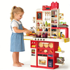 103cm Large Kids Kitchen Play Set, Pretend Cooking Toys with Realistic Lights & Sounds, Early Educational Role Play Toy for Toddlers Ages 3+ (Red/Yellow)