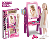 2026 New Arrival 2-in-1 Luxury Dressing Table & Learning Easel Toy for Girls, Makeup Vanity with Simulation Jewelry Cosmetics, Kids Pretend Play Set Birthday Gift Ages 3+