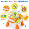 Dinosaur Piano Table for Toddlers 1-3, Electric Musical Baby Activity Learning Center with Lights & Sounds, Interactive Music Busy Board Educational Baby Toy Gift for Kids 1-3-5 Year