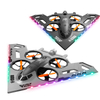 3 in 1 RC Airplane Quadcopter Fighter, LED Lights Remote Control Aircraft with Altitude Hold & 360° Flip, Naval Land Air Multi-Play Mode, Includes Batteries, Toy Gift for Kids Boys