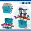 Pretend Play Preschool ABS Plastic Cooking Kitchen Set Toys for Children Ages 3+ with Portable Suitcase Box