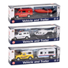 Fashion Styles Kids Alloy Diecast Truck With Trailer Toy Set Alloy Vehicle Model Police Helicopter Fire Speedboat RV Car Toy for Boys