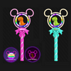 360° Rotating Light up Musical Flashing Stick,Cute Cartoon LED Magic Wand Toy Dual Switch Flashing Toy for Kids