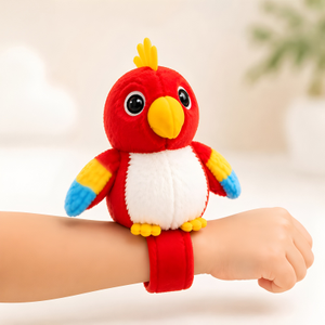 Talking Record Repeat Plush Parrot Wrist Slap Band Toy Interactive Singing Bird Stuffed Animal Early Educational Sensory Toys