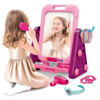 2026 New Arrival 2-in-1 Luxury Dressing Table & Learning Easel Toy for Girls, Makeup Vanity with Simulation Jewelry Cosmetics, Kids Pretend Play Set Birthday Gift Ages 3+