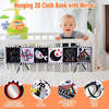 Early Educational Baby Books Toys High Contrast Black and White Books Non Toxic Fabric Touch and Feel Crinkle Cloth Books