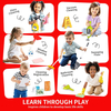 Realistic Plastic Simulation Cleaning Toy Set with Vacuum Mop Rag & Cart-Playing House Toy for Kids