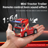 WLtoys 6408 1/64 RC Container Truck 2.4G 4WD 3-Speed Detachable Trailer Motorized Support Frame LED Light Sound RC Semi Model