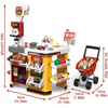 Kids Role Playing Toy Kit Simulate Supermarket Shopping Cart with Cash Register Scanner Candy Store Toy Play for Kids 