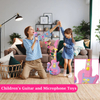 ToysBase Kids Electric Guitar Toy, Educational Musical Instruments Kit with Karaoke Singing Microphone, Simulated Electric Guitar Music Player Set for Toddlers Boys Girls Ages 3-8 Birthday Gift