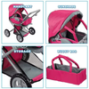 High Quality Doll Trolley Cart Baby Dolls Pram Stroller Shopping Cart With Shoulder Hand Bag 