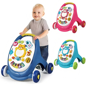 Baby Sit to Stand Walker, Musical Activity Play Center with Learning Push Walker Toys, Interactive Infant Walker Gift Toys for Baby Toddlers 6-18 Months