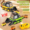 Educational Interactive Exvacator Eating Cars Toy Game,Greedy RC Magnetic Snake Games for Kids