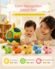 Montessori Sensory Dinosaur Egg Baby Plush Toy with Embroidered Figural Soft Volcano House for 1-3 Years Old