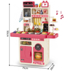 Pretend Play Kitchen Set for Kids 3+ 93 PCS Big Cooking Toy with Spray Water Egg Steamer Tableware, 96cm Multifunction Educational Kitchen Play Gift for Boys Girls