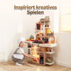 93CM Children Kitchen with Light, Sound, Water & Steam - Realistic Play Kitchen from 3 Years - 88-PCS Accessories, Egg Cooker,Board & Extractor Hood - Height 93 cm, Sturdy Plastic with Washing Machine