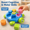 Musical Turtle Shape Sorter, Montessori Light-up Learning Activity Center STEM Educational Early Development Toy Gift for Baby Infant Ages 18 Months+