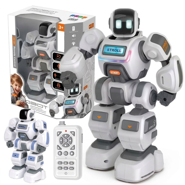 Smart AI STEM Rechargeable Programmable Educational Plastic RC Robot Toy for Kids with Remote Control