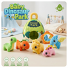 Montessori Sensory Dinosaur Egg Baby Plush Toy with Embroidered Figural Soft Volcano House for 1-3 Years Old