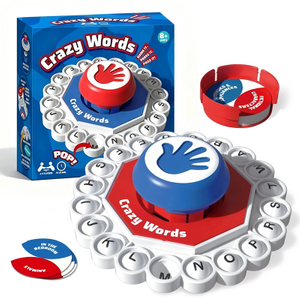 Crazy Words Party Game Toys, Quick Thinking Letter Pressing, Family Board Game, 2-8 Players, Ages 8+ Educational Toy