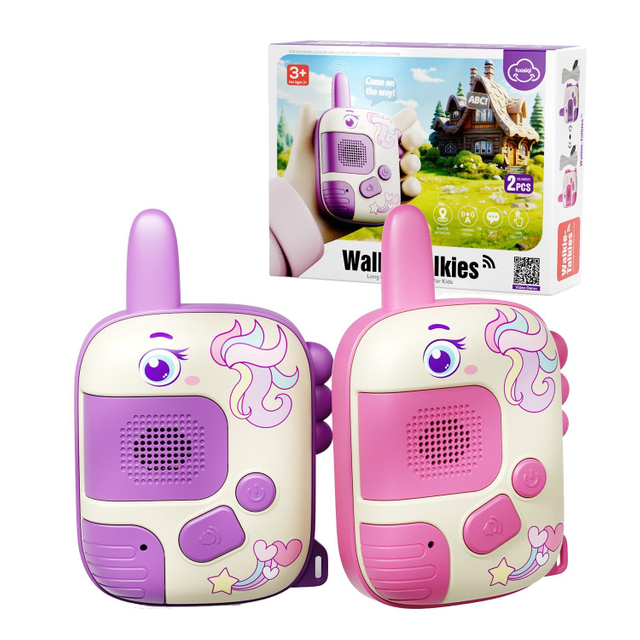 Kids Walkie Talkies Set of 2 Long Range 300m UHF Children Talky Toys Two Way Radio with Flashlight for Outdoor Play