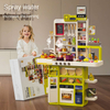 2026 New Luxury Home Simulation Kitchen Toy Set for Children, Baby Pretend Play Cutting Fruit & Cooking Scenes Playset, Educational Cooking Kitchen with Accessories, Birthday Gift for Kids Ages 3-8