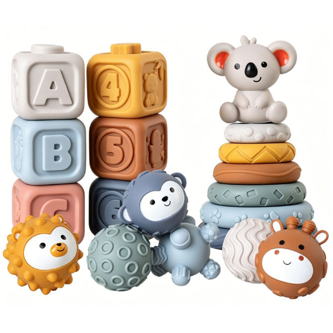 BBH5285952 Plastic Toys 19 Pcs Montessori Baby Early Learning Play Set 