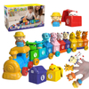 Kids Educational Color Matching Sorting Train Farm Animal Number Hand Puppet Early Learning Toys for Baby
