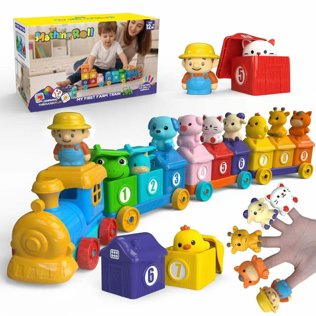 Matching Game for Toddlers 2-4, Montessori Toys Early Learning Animals Farm and Train Cards, Preschool Memory Matching Card Games, Educational Sensory Toys Gifts for Kids Boys Girls 3-6