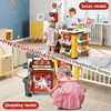 Kids Role Playing Toy Kit Simulate Supermarket Shopping Cart with Cash Register Scanner Candy Store Toy Play for Kids 