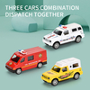 Fashion Styles Kids Alloy Diecast Truck With Trailer Toy Set Alloy Vehicle Model Police Helicopter Fire Speedboat RV Car Toy for Boys