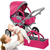 High Quality Doll Trolley Cart Baby Dolls Pram Stroller Shopping Cart With Shoulder Hand Bag 