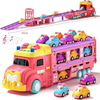 Princess Deform Ejection Friction Carrier Vehicle,Truck Toy with Mini Inertia Cars