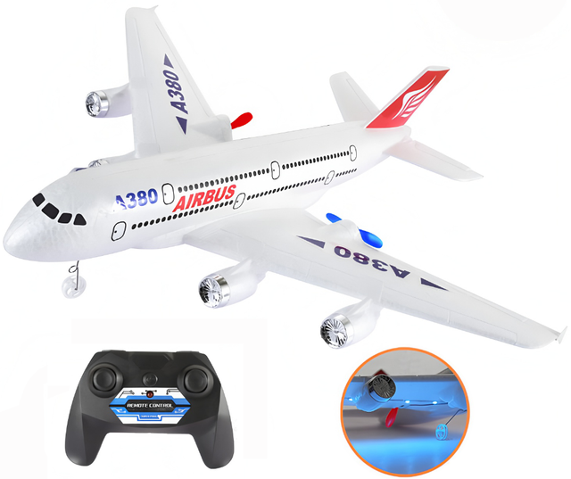 RGH5281531 Rc Plane A380 Mode Rc Plane Easy to Fly Stunt Roll Fixed Wing Plane 3CH EPP Remote Control Glider