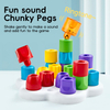 Kids Early Educational DIY Stacking Peg Toys Building Blocks Shape Puzzle Sorting Game Toys Montessori Chunky Plastic Pegs,22 PCS IBH5287407