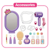 Kids Girls Dress up Toy Simulation Mini Makeup Table with Beauty Mirror, Portable Dressing Bag Pretend Play Toys