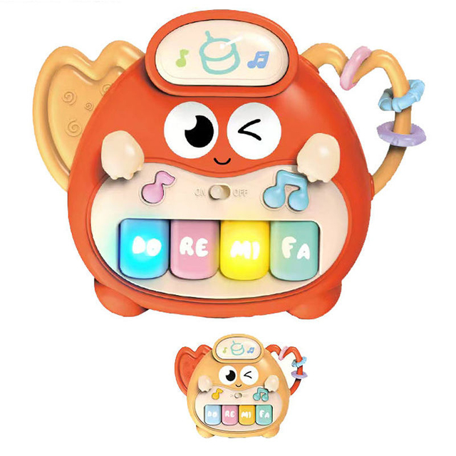 Educational Electronic Piano Cartoon Animal Keyboard Music Light Baby Plastic Toy for Preschool