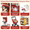 Kids Role Playing Toy Kit Simulate Supermarket Shopping Cart with Cash Register Scanner Candy Store Toy Play for Kids 