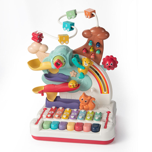 Multifunction Piano Juguetes Educativos Sliding Ball Track Roller Coaster Baby Keyboard Toys