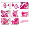 Pretend Play Doll Stroller for Girls | Pink Iron Frame Baby Doll Trolley with Adjustable Handle & Sunshade,