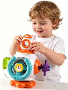 6-in-1 Busy Board Rocket Montessori Baby Toy Activity Center for Toddlers Fine Motor Skills Educational Learning Interactive Gift