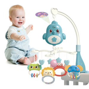 Baby Musical Crib Mobile, Rotating Hanging Bed Bell with Star Projector Lights, Music Box Rattle Toy, Soothing Sleep Crib Mobile for Newborn Infant 0-12 Months