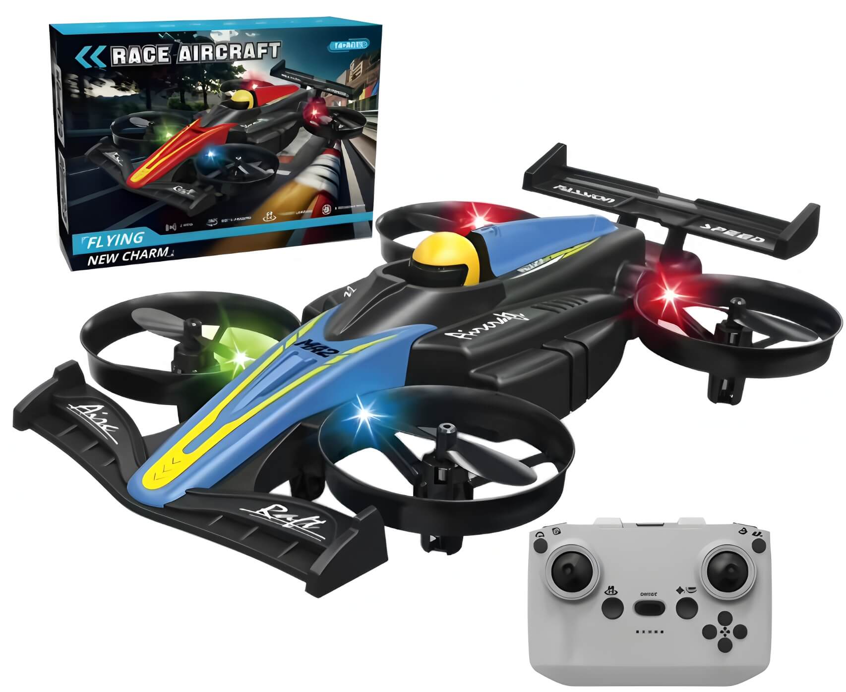 2 in 1 Remote Control Drone & Drift Car Flying Toy, RC Stunt Car Flying Aircraft Drift Car Toys for Kids & Adult
