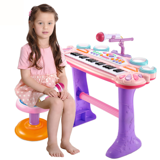 Multifunction Interactive Early Education Toys 37 Keys Princess Electronic Piano Toy Musical Instruments