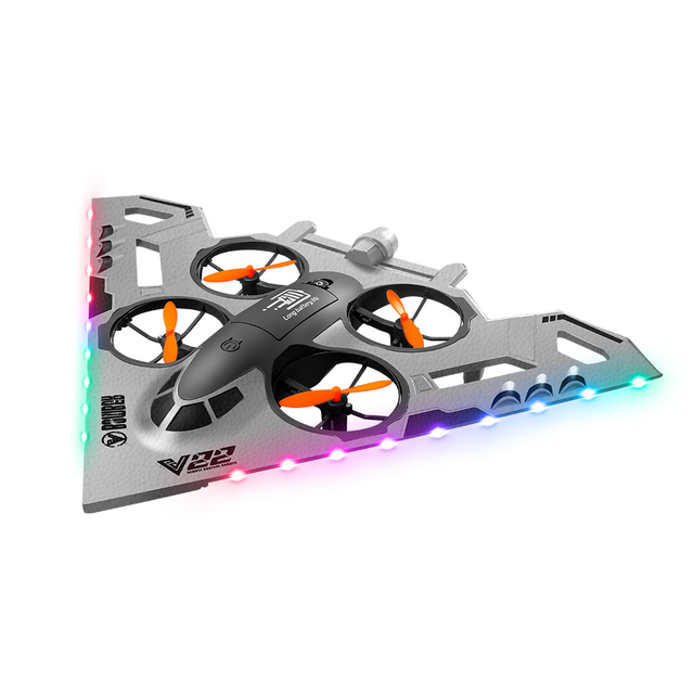 3 in 1 RC Airplane Quadcopter Fighter, LED Lights Remote Control Aircraft with Altitude Hold & 360° Flip, Naval Land Air Multi-Play Mode, Includes Batteries, Toy Gift for Kids Boys