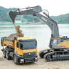 2.4G 1:14 Big Remote Control Trucks Simulation Alloy Excavator 22CH Vehicle Model Hobby Toys Huina 1592 RC Excavator for Adult Kids Boys