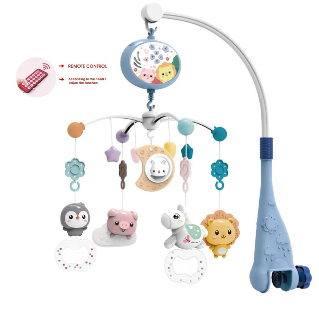 Kids Plastic Remote Baby Musical Crib Mobile with Projector and Night Lights Baby Toy