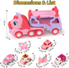 Unicorn Friction Power Vehicle Indoor Outdoor 5 in 1 Transporter Car Toys Lovely Cartoon Truck Toys for Kids Girls Gifts
