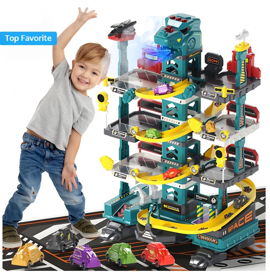 IPH5283755 Garage Parking Adventure Race Track Car Dinosaur Toy set
